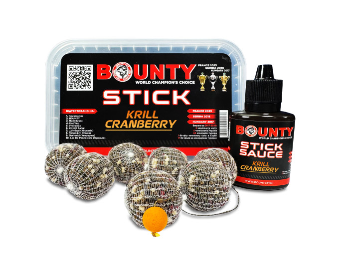 Готовий ПВА-Стік BOUNTY KRILL / CRANBERRY 20шт.