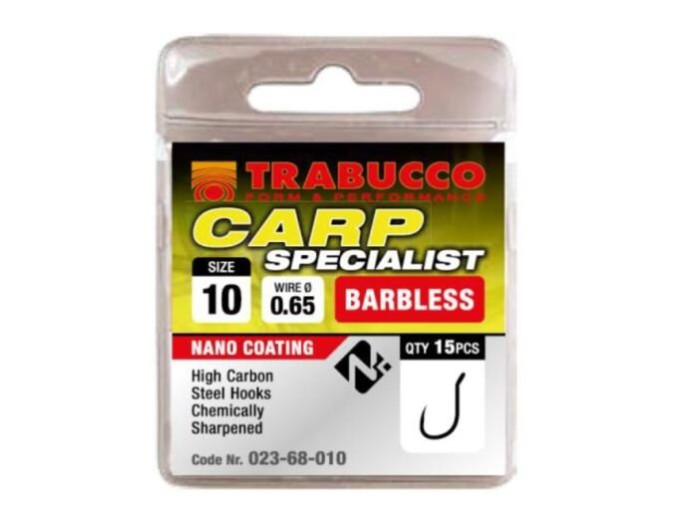 Гачки Trabucco Carp Specialist 10 розмір 15шт (без борідки)